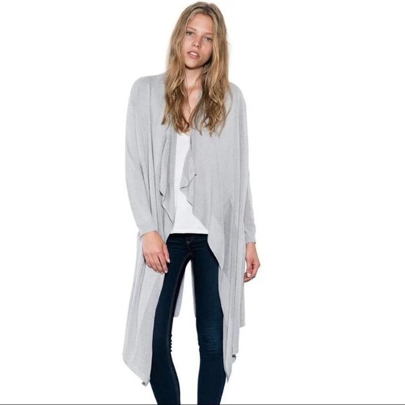 REVOLVE One Grey Day Women's Cardigan Sweater Long Belted Duster Draped Gray XS - Picture 1 of 15